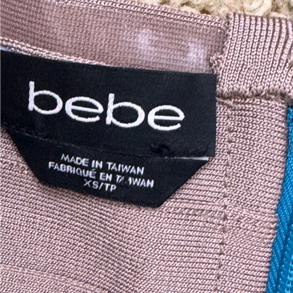 Bebe Teal and Taupe Bandage Y2K millenium Dress - Picture 3 of 3